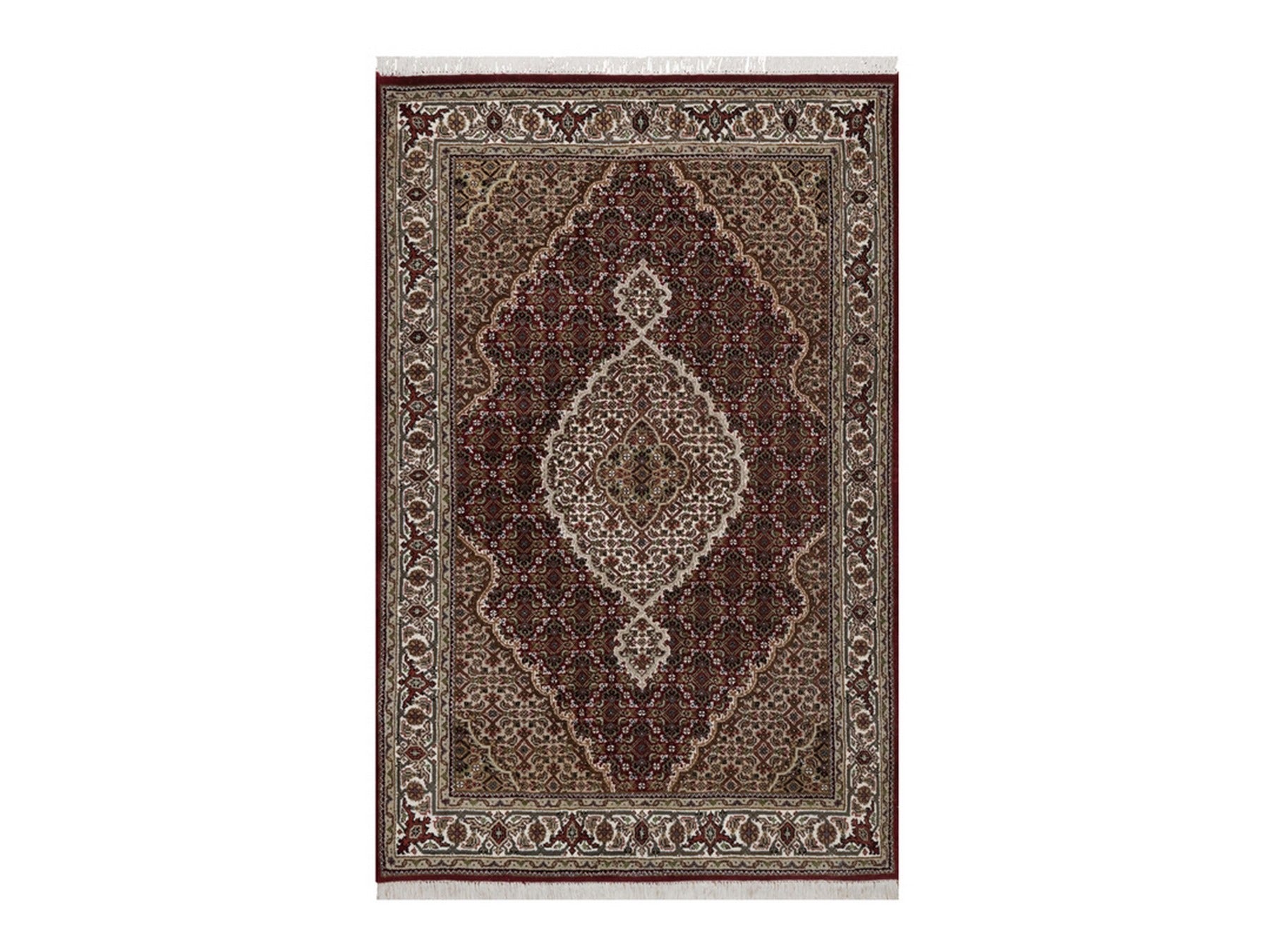 Tabriz hand-knotted wool rug in Red, 3'11" x 6', SKU O092690