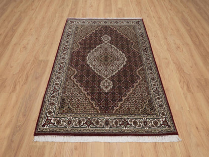 Tabriz hand-knotted wool rug in Red, 3'11" x 6', SKU O092690 (view 2)