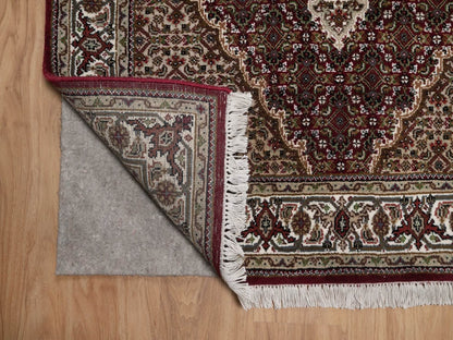 Tabriz hand-knotted wool rug in Red, 3'11" x 6', SKU O092690 (view 3)