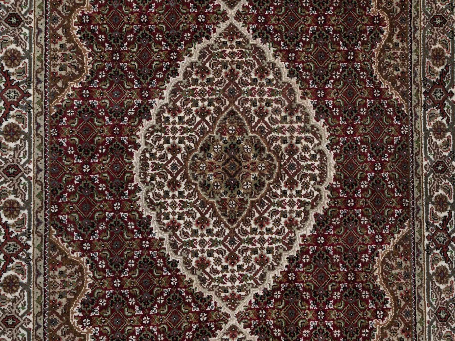 Tabriz hand-knotted wool rug in Red, 3'11" x 6', SKU O092690 (view 5)