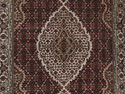 Tabriz hand-knotted wool rug in Red, 3'11" x 6', SKU O092690 (view 5)
