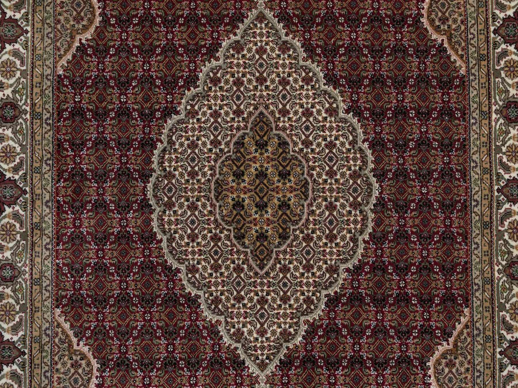 Tabriz hand-knotted wool rug in Red, 6' x 9', SKU O092691 (view 8)