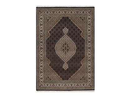 Tabriz hand-knotted wool rug in Black, 6'1" x 8'10", SKU O092692