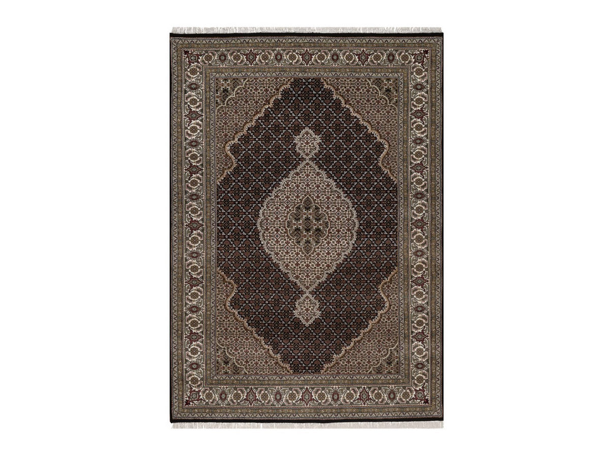 Tabriz hand-knotted wool rug in Black, 6'1" x 8'10", SKU O092692