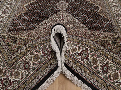 Tabriz hand-knotted wool rug in Black, 6'1" x 8'10", SKU O092692 (view 5)