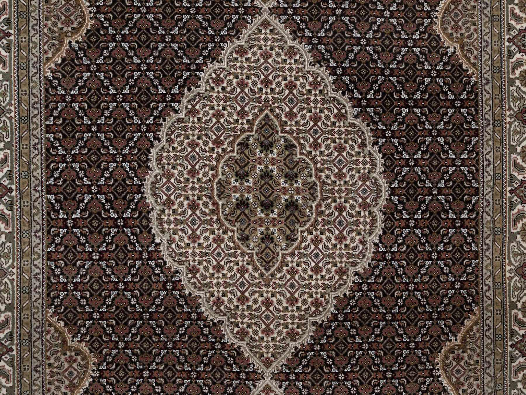 Tabriz hand-knotted wool rug in Black, 6'1" x 8'10", SKU O092692 (view 7)
