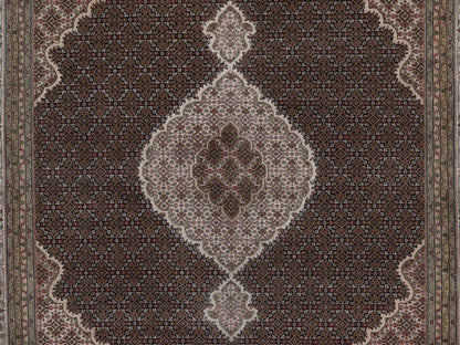 Tabriz hand-knotted wool rug in Black, 8'11" x 11'11", SKU O092694 (view 8)