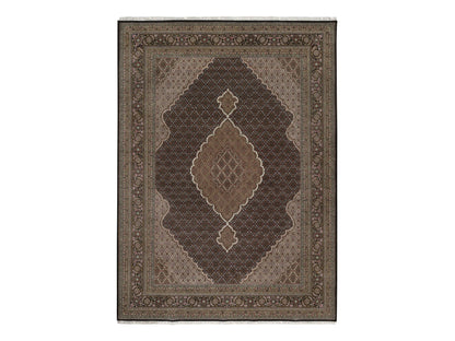 Tabriz hand-knotted wool rug in Black, 8'9" x 12', SKU O092696