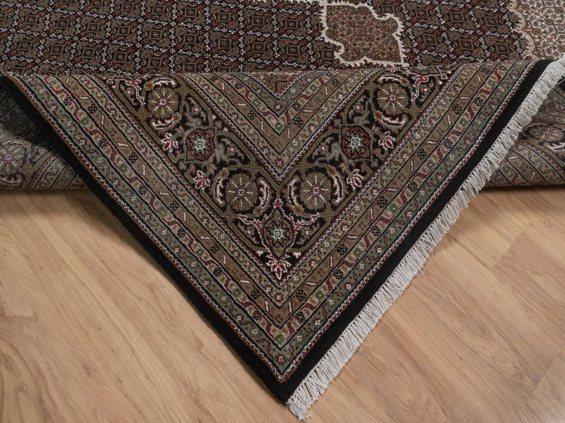 Tabriz hand-knotted wool rug in Black, 8'9" x 12', SKU O092696 (view 6)