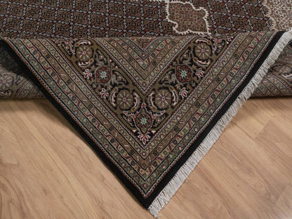 Tabriz hand-knotted wool rug in Black, 8'9" x 12', SKU O092696 (view 6)