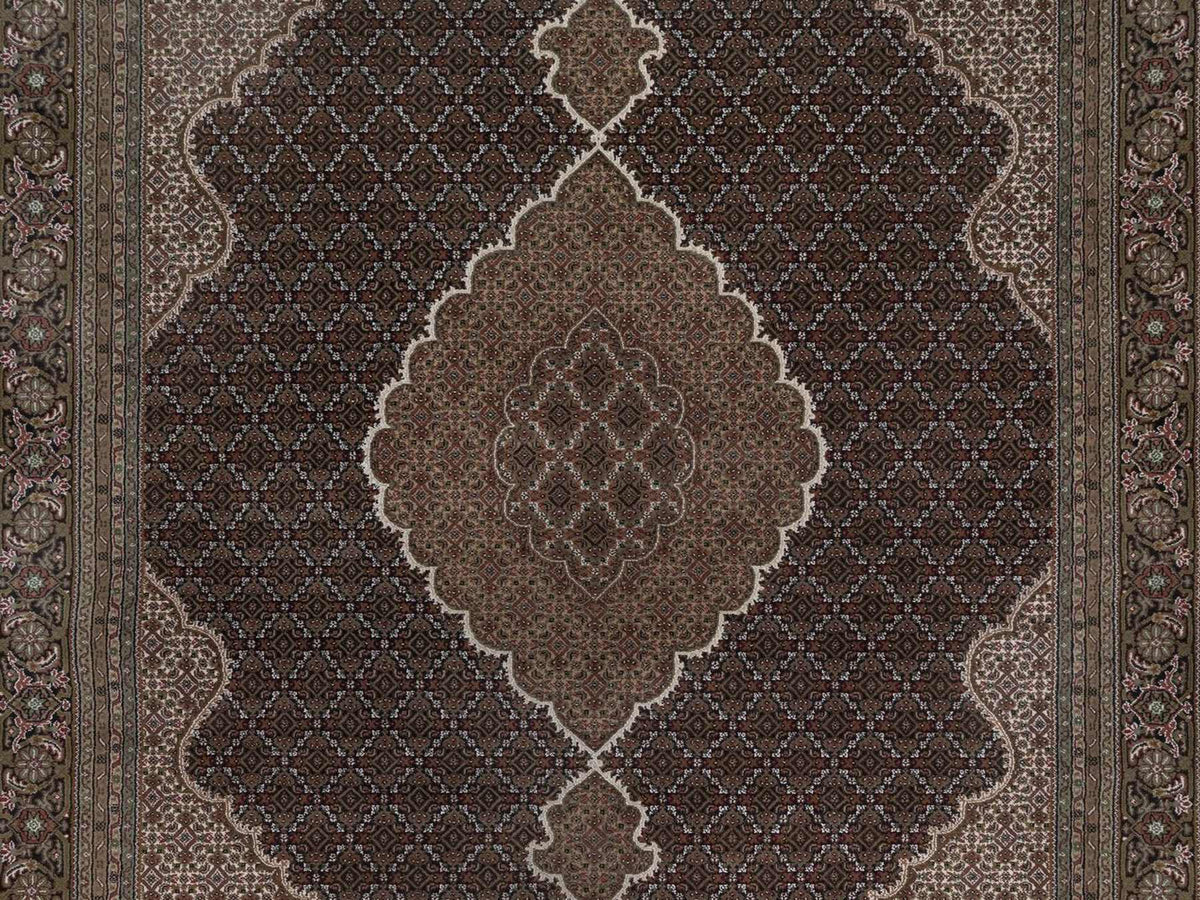 Tabriz hand-knotted wool rug in Black, 8'9" x 12', SKU O092696 (view 8)