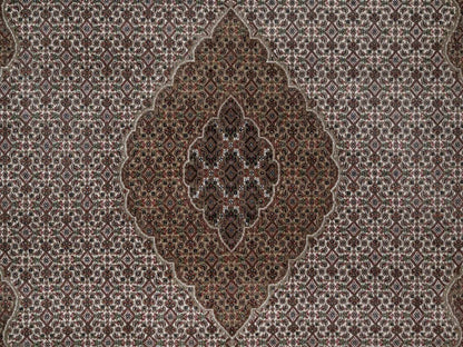 Tabriz hand-knotted wool rug in Ivory, 8' x 9'10", SKU O092697 (view 8)