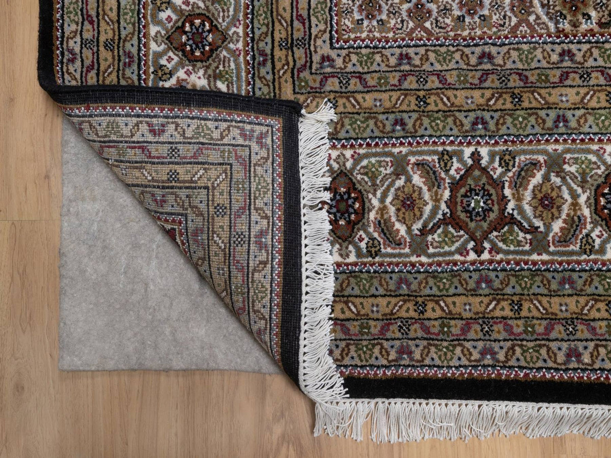 Tabriz hand-knotted wool rug in Black, 7'11" x 10'2", SKU O092698 (view 4)