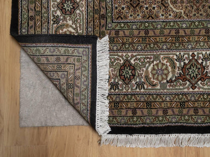 Tabriz hand-knotted wool rug in Black, 8'11" x 12'2", SKU O092699 (view 4)