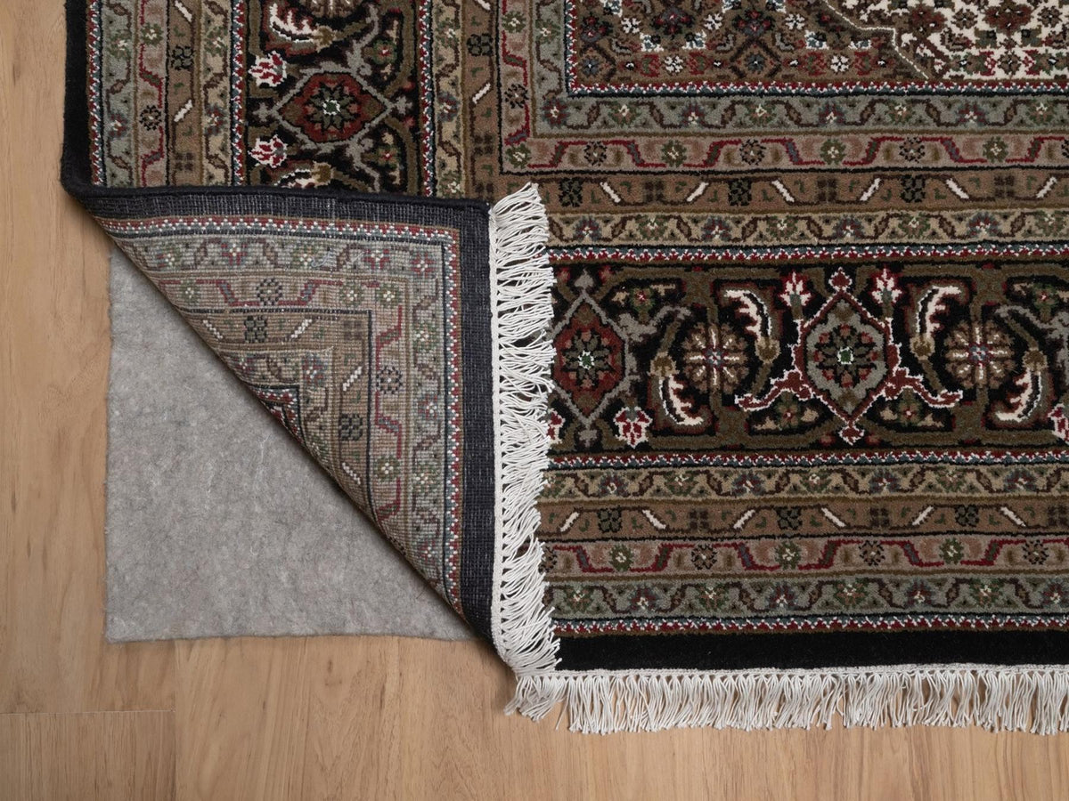 Tabriz hand-knotted wool rug in Black, 9' x 12', SKU O092700 (view 4)