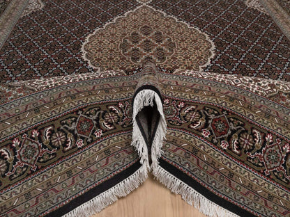Tabriz hand-knotted wool rug in Black, 9' x 12', SKU O092700 (view 5)