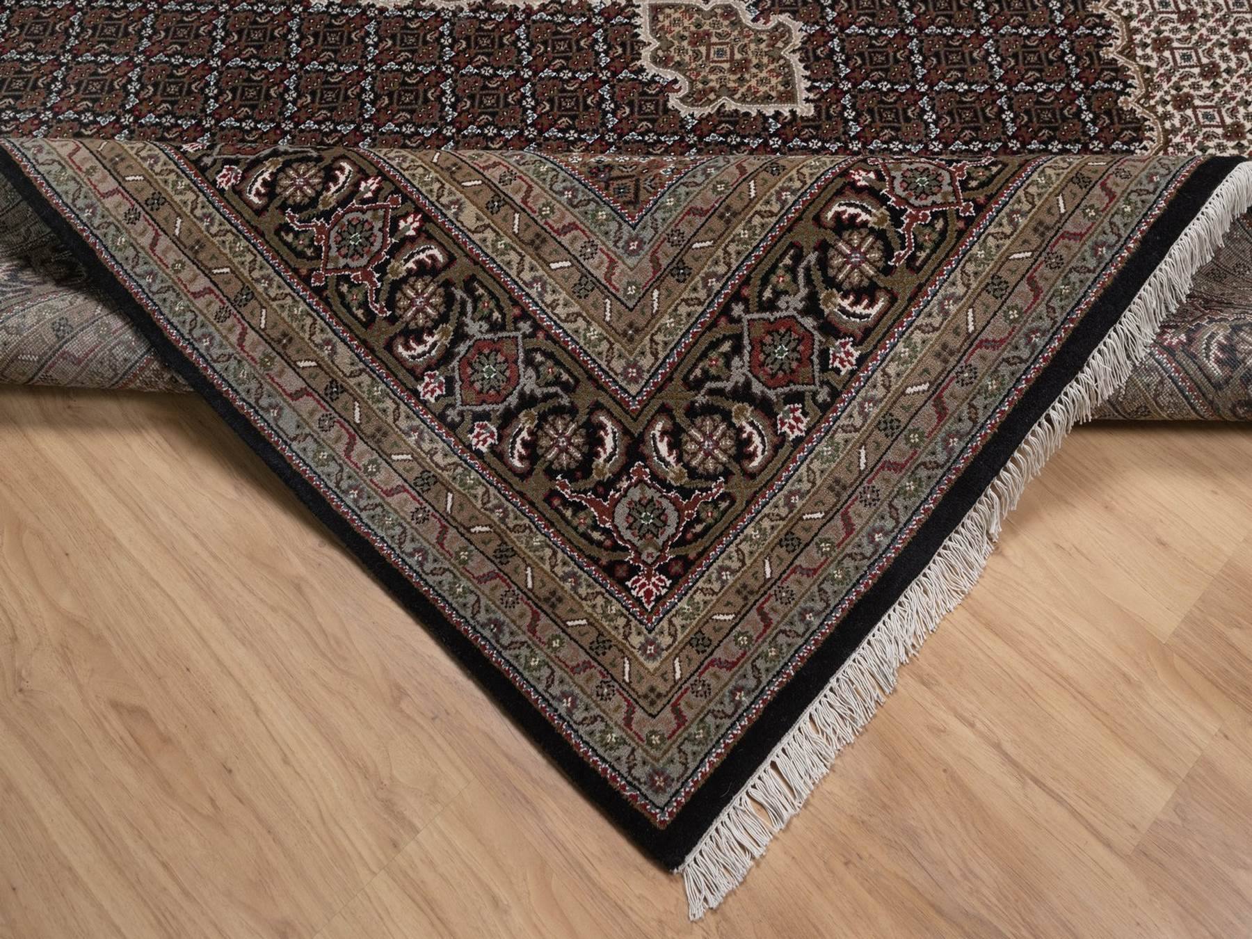 Tabriz hand-knotted wool rug in Black, 9' x 12', SKU O092700 (view 6)