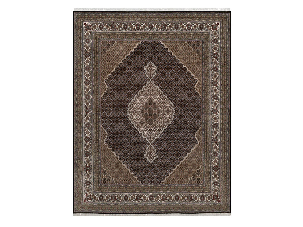 Tabriz hand-knotted wool rug in Black, 7'10" x 10', SKU O092701