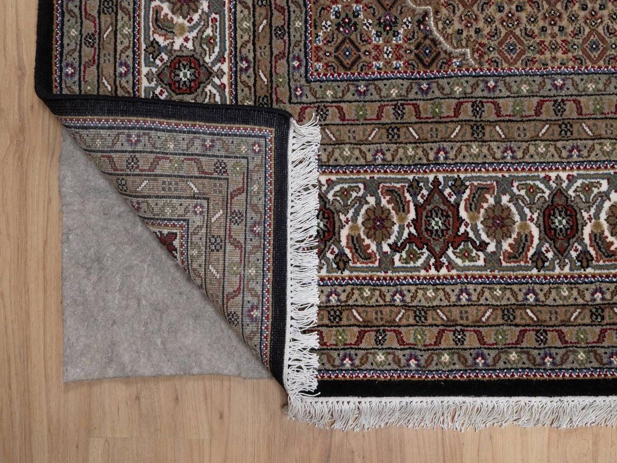 Tabriz hand-knotted wool rug in Black, 7'10" x 10', SKU O092701 (view 4)
