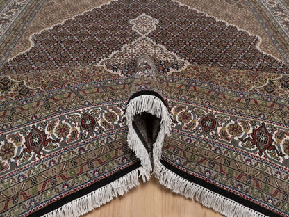 Tabriz hand-knotted wool rug in Black, 7'10" x 10', SKU O092701 (view 5)