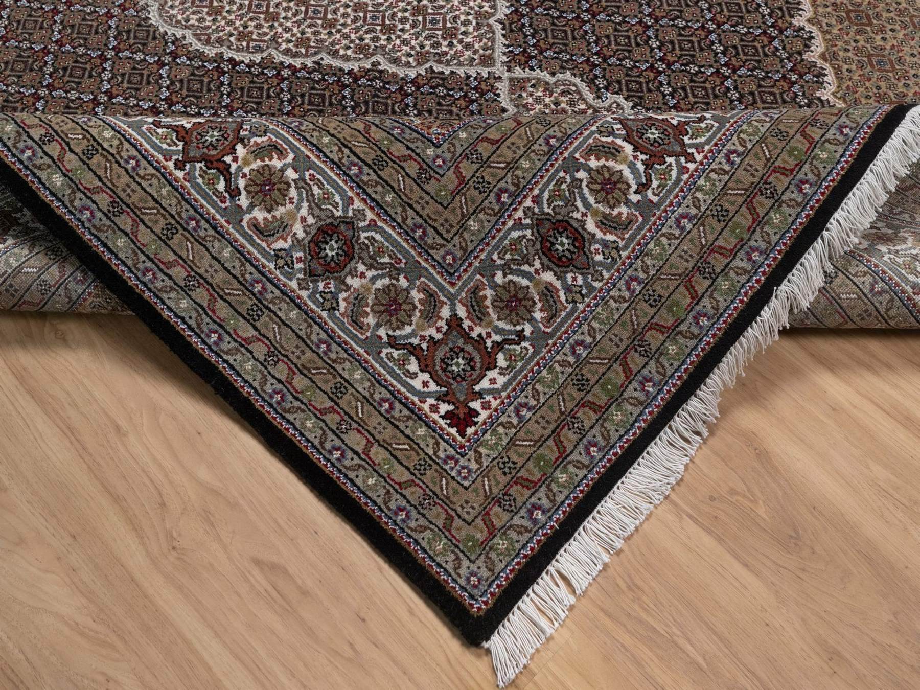 Tabriz hand-knotted wool rug in Black, 7'10" x 10', SKU O092701 (view 6)