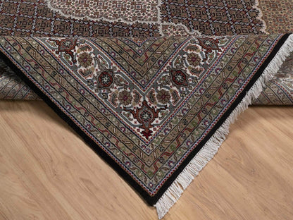 Tabriz hand-knotted wool rug in Black, 7'10" x 10', SKU O092701 (view 6)