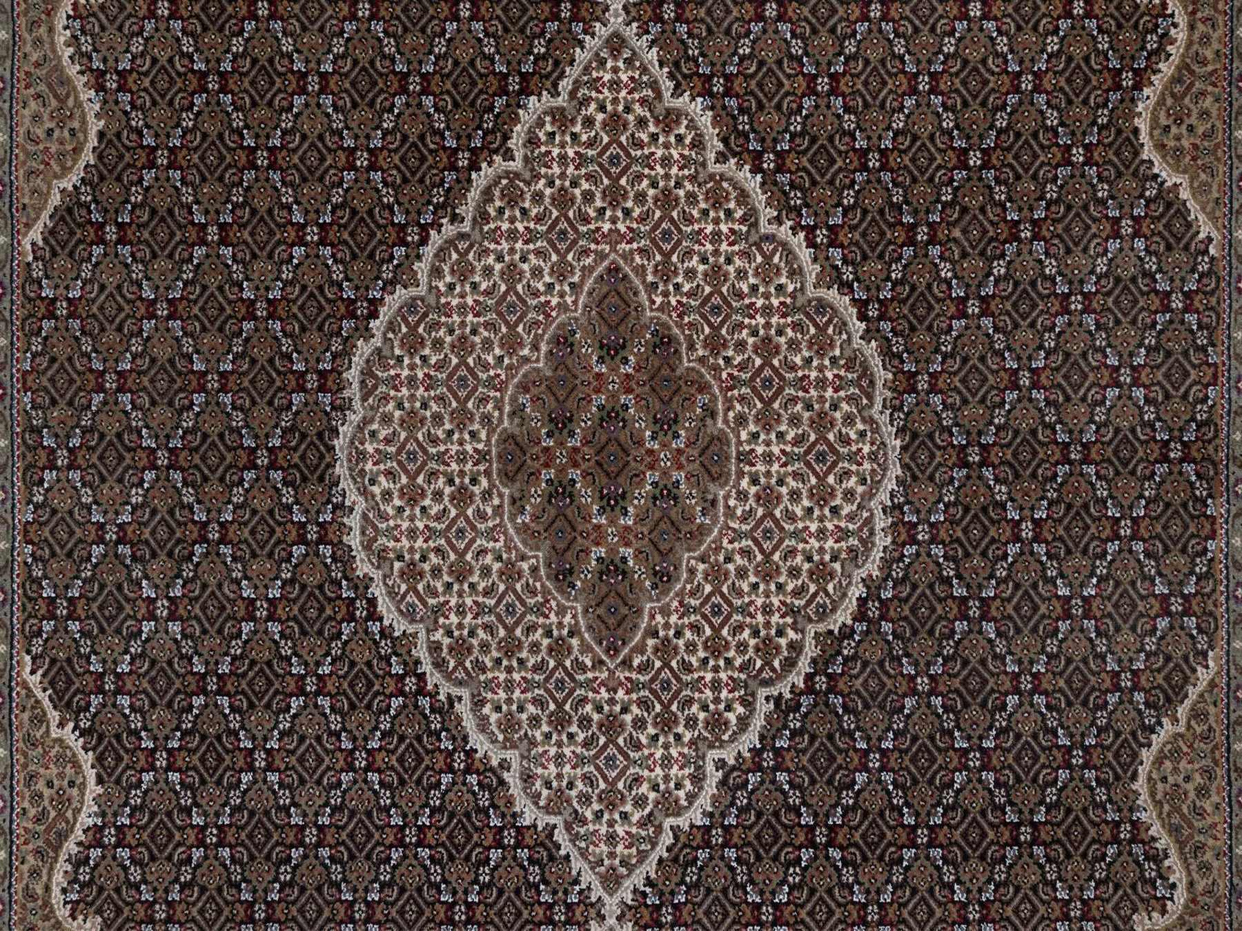 Tabriz hand-knotted wool rug in Black, 7'10" x 10', SKU O092701 (view 8)