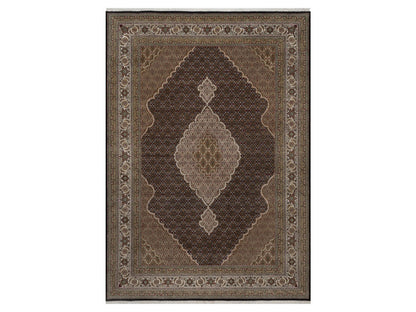 Tabriz hand-knotted wool rug in Black, 8'9" x 12'4", SKU O092702