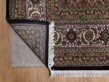 Tabriz hand-knotted wool rug in Black, 8'9" x 12'4", SKU O092702 (view 4)