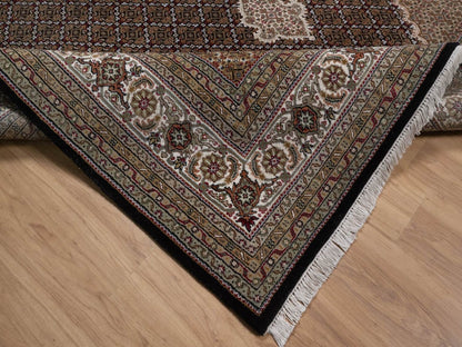 Tabriz hand-knotted wool rug in Black, 8'9" x 12'4", SKU O092702 (view 6)