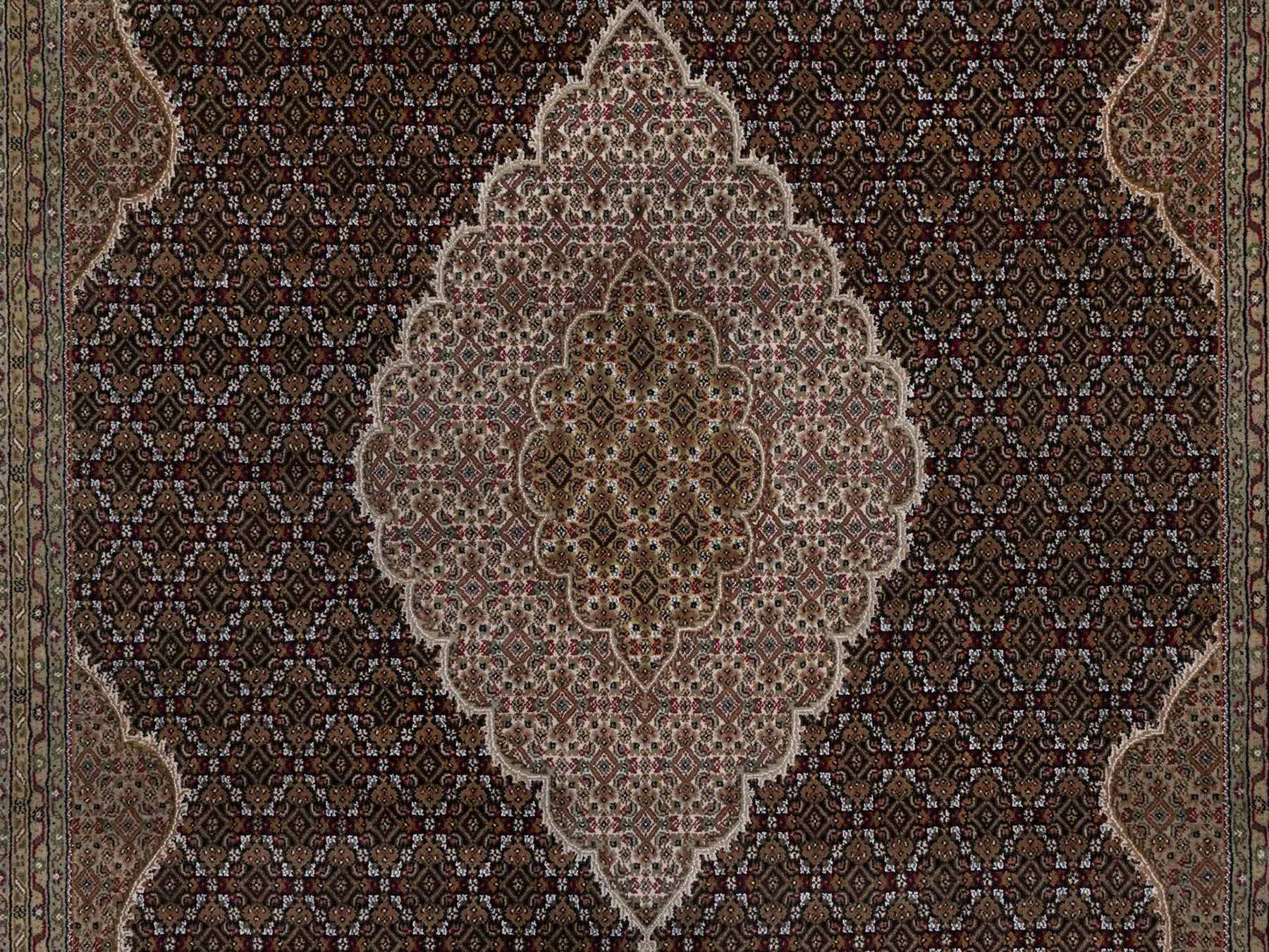 Tabriz hand-knotted wool rug in Black, 8'9" x 12'4", SKU O092702 (view 8)