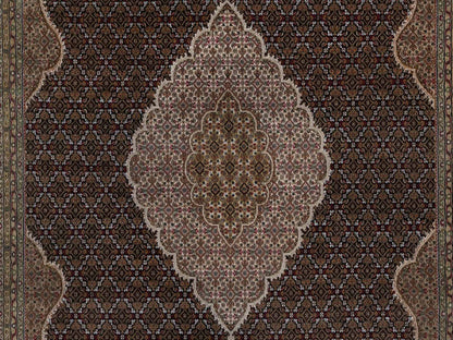 Tabriz hand-knotted wool rug in Black, 8'9" x 12'4", SKU O092702 (view 8)