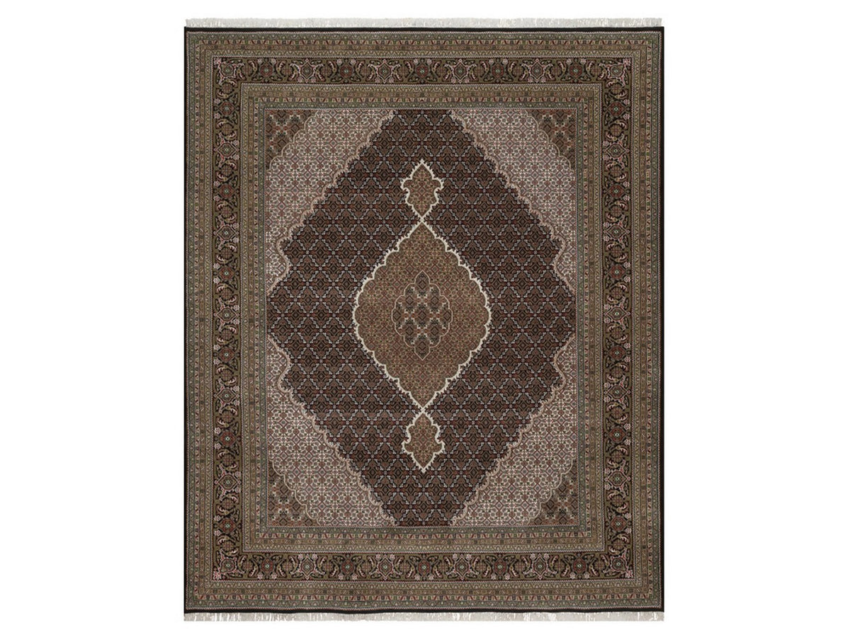 Tabriz hand-knotted wool rug in Black, 7'11" x 9'11", SKU O092703
