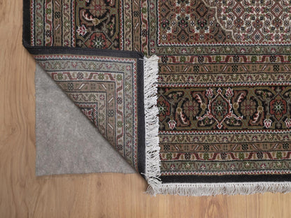 Tabriz hand-knotted wool rug in Black, 7'11" x 9'11", SKU O092703 (view 4)