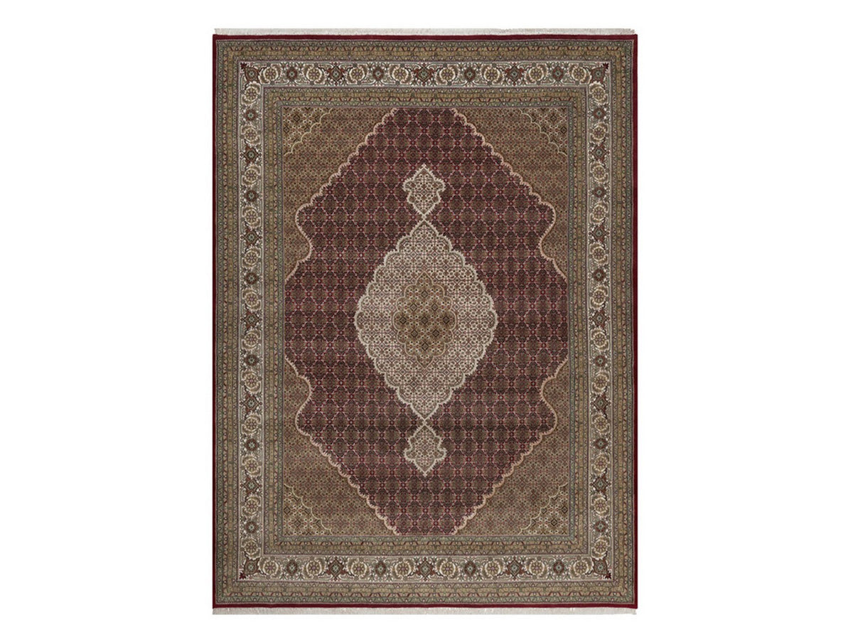 Tabriz hand-knotted wool rug in Red, 8'11" x 12'2", SKU O092704