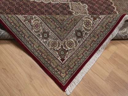 Tabriz hand-knotted wool rug in Red, 8'11" x 12'2", SKU O092704 (view 6)