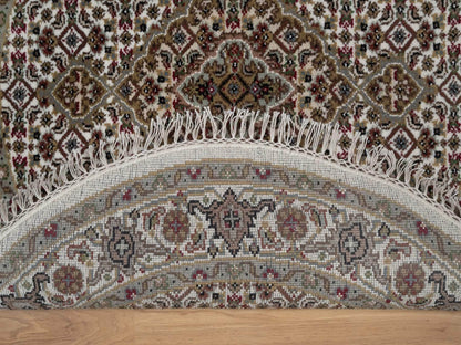 Tabriz hand-knotted wool rug in Ivory, 3'4" x 3'4", SKU O092706 (view 3)