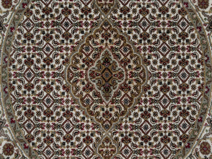 Tabriz hand-knotted wool rug in Ivory, 3'4" x 3'4", SKU O092706 (view 5)