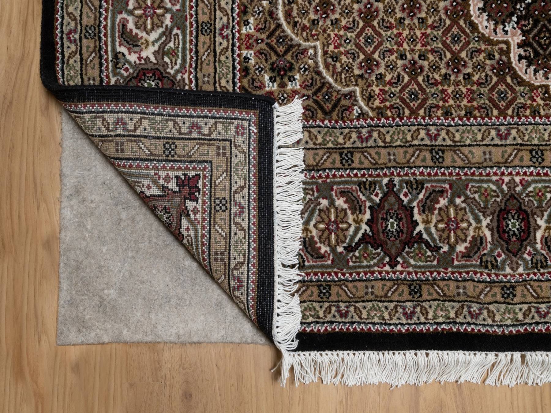 Tabriz hand-knotted wool rug in Black, 6' x 9', SKU O092707 (view 4)