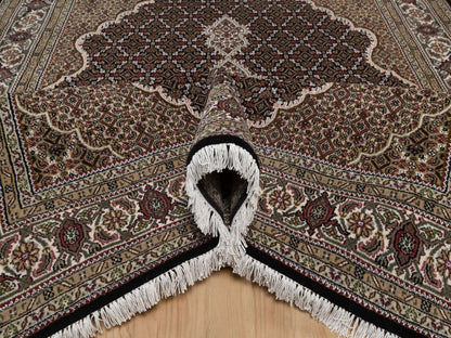 Tabriz hand-knotted wool rug in Black, 6' x 9', SKU O092707 (view 5)