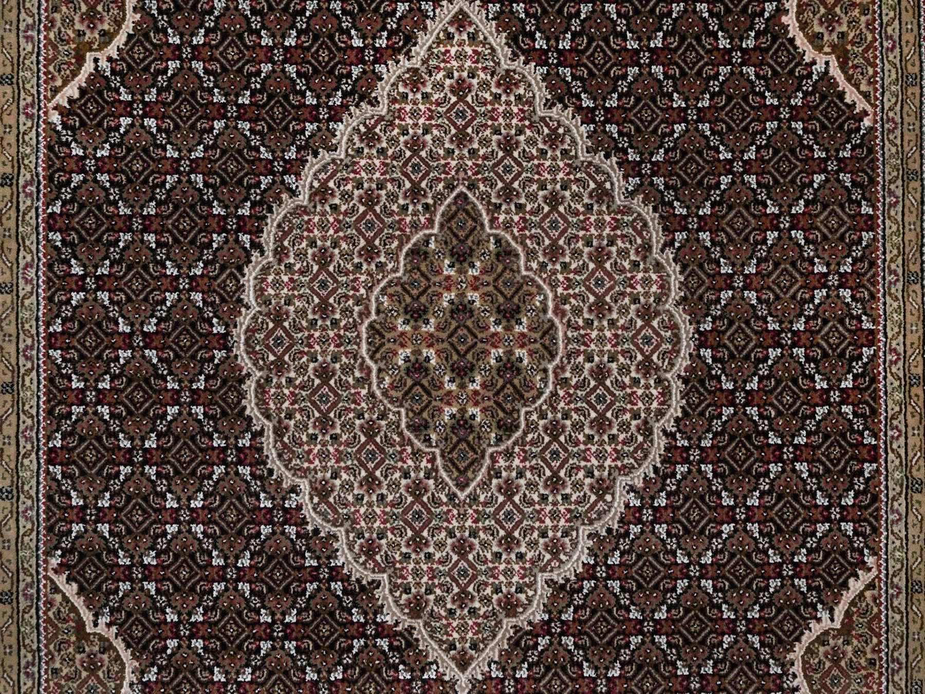 Tabriz hand-knotted wool rug in Black, 6' x 9', SKU O092707 (view 8)