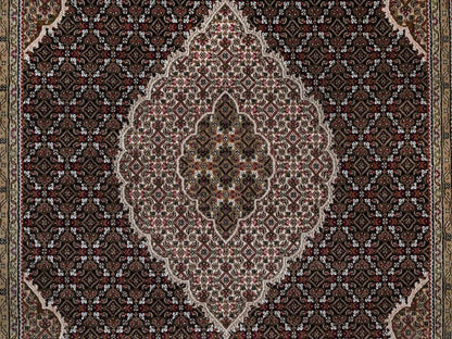 Tabriz hand-knotted wool rug in Black, 6' x 9', SKU O092707 (view 8)