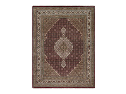 Tabriz hand-knotted wool rug in Red, 7'10" x 10'3", SKU O092708
