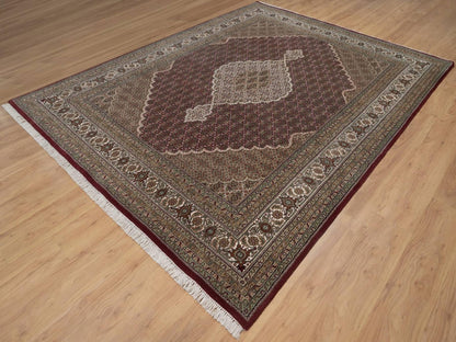 Tabriz hand-knotted wool rug in Red, 7'10" x 10'3", SKU O092708 (view 3)