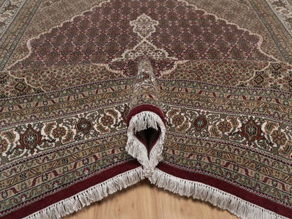 Tabriz hand-knotted wool rug in Red, 7'10" x 10'3", SKU O092708 (view 5)