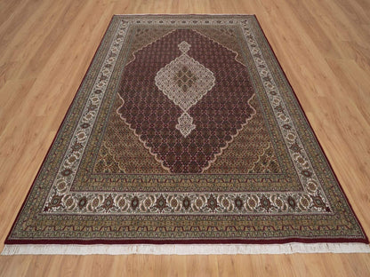 Tabriz hand-knotted wool rug in Red, 7'11" x 10'2", SKU O092709 (view 2)