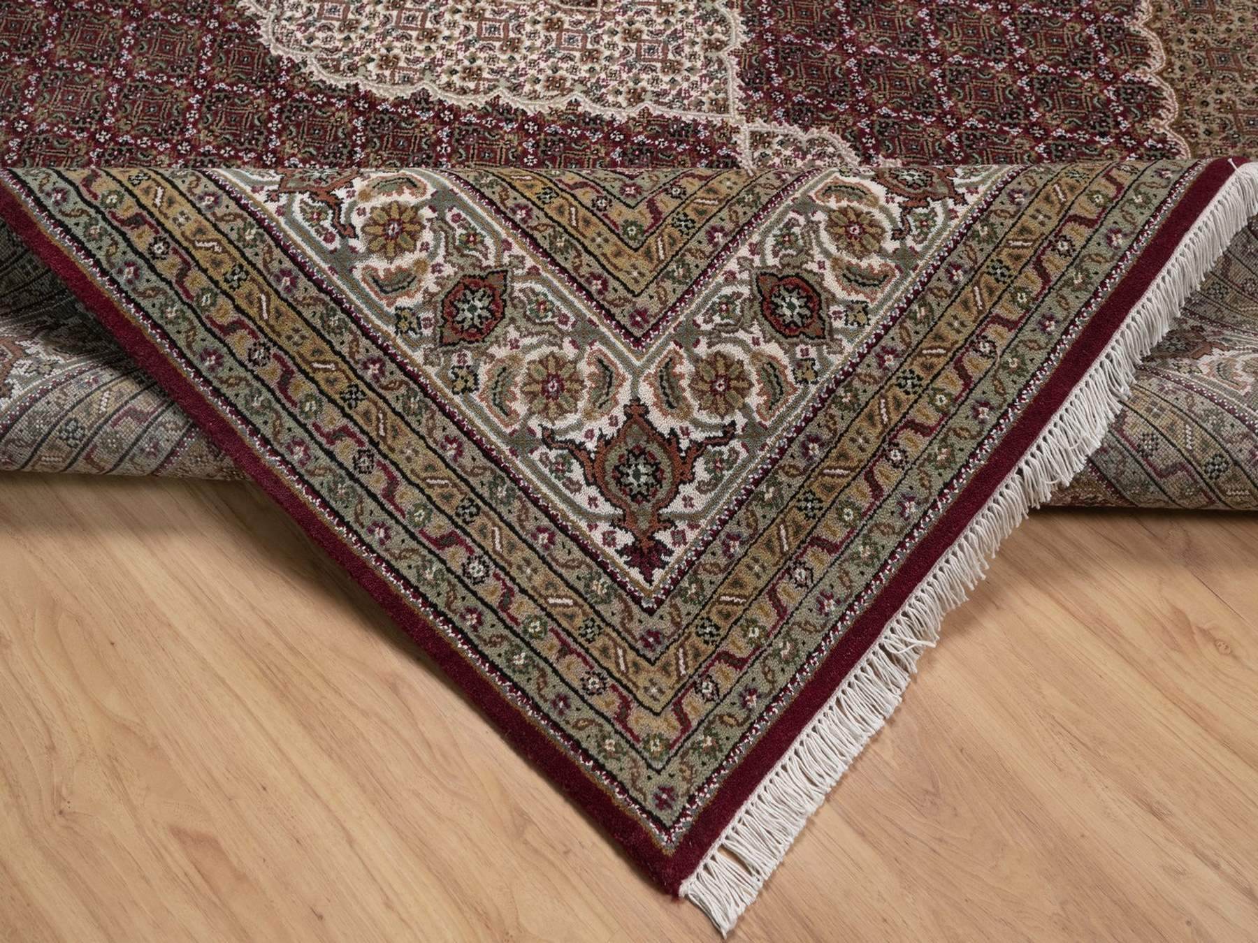 Tabriz hand-knotted wool rug in Red, 7'11" x 10'2", SKU O092709 (view 6)
