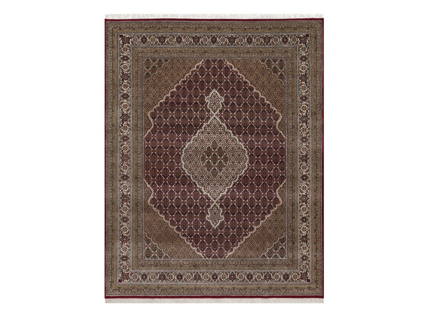 Tabriz hand-knotted wool rug in Red, 7'9" x 9'11", SKU O092710