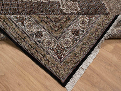 Tabriz hand-knotted wool rug in Black, 8'10" x 12'1", SKU O092711 (view 6)