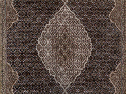 Tabriz hand-knotted wool rug in Black, 8'10" x 12'1", SKU O092711 (view 8)